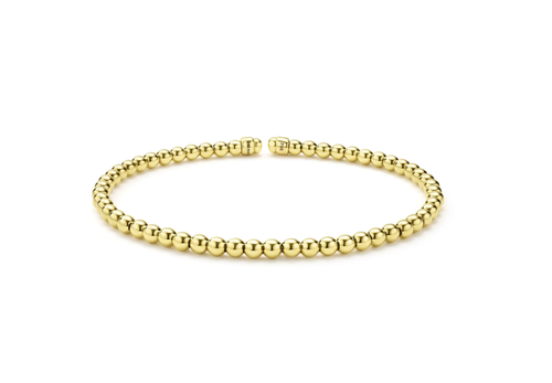 18K Gold Caviar Beaded Cuff Bracelet [JBBAC0691]