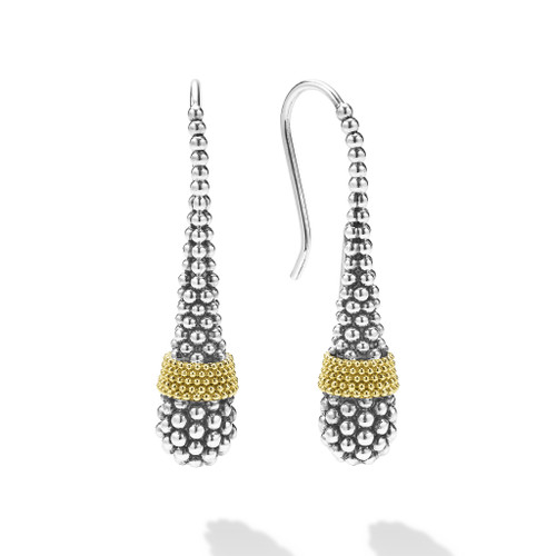 Two-Tone Caviar Beaded Tear Drop Earrings [JEOTH1224]