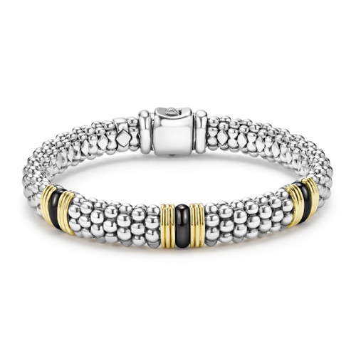 Two-Tone Black Ceramic Station Bracelet [JBOTH1504]