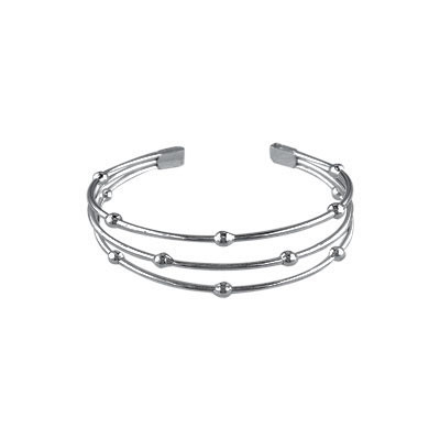 Sterling Silver Triple Tier Cuff Bracelet [2YSBR5446]