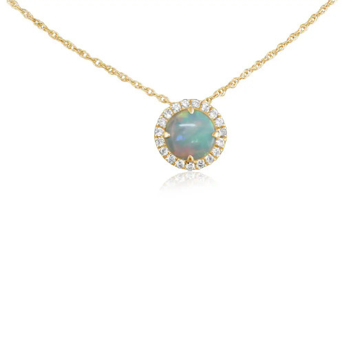 Halo Opal Pendant Necklace [JNPEN1948]