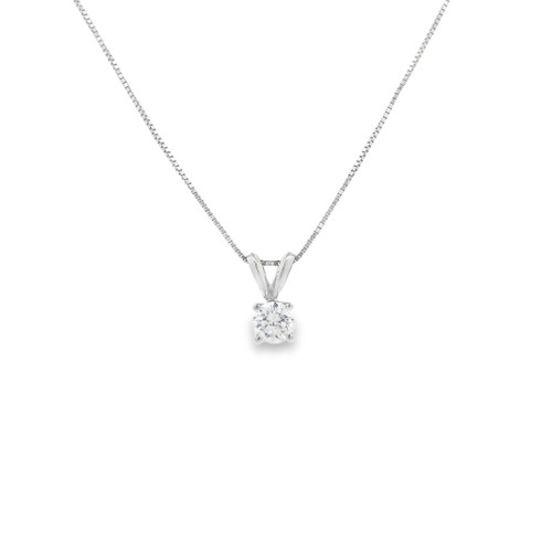 Estate Diamond Solitaire Pendant Necklace [JNPEN2003]