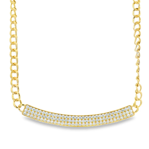 Pavé Diamond Bar Necklace [JNOTH1732]