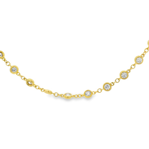 Milgrain Diamond Station Necklace [JNSTN0071]