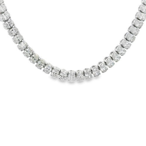 Uniform Oval Diamond Line Necklace, 21.48 [JNLIN0192]