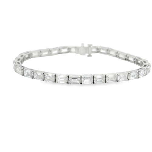 Emerald Cut Diamond Line Bracelet, 15.38 [JBLIN0293]
