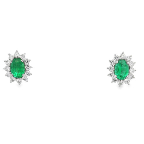 Emerald and Diamond Stud Earrings [JESTD1066]