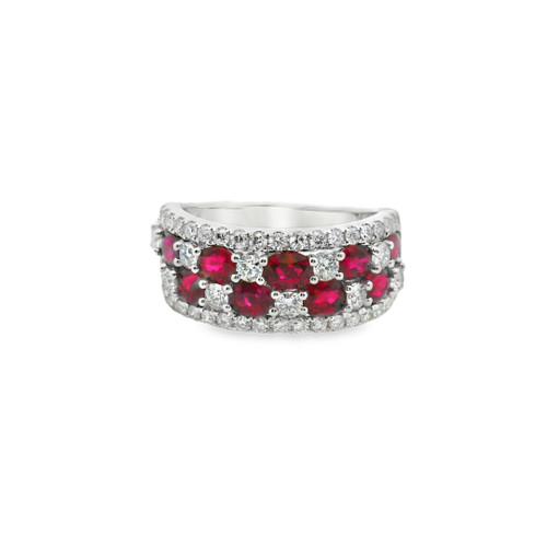 Ruby and Diamond Band Ring [JRBND1471]