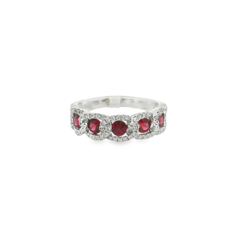 Ruby and Diamond Band Ring [JRBND1467]