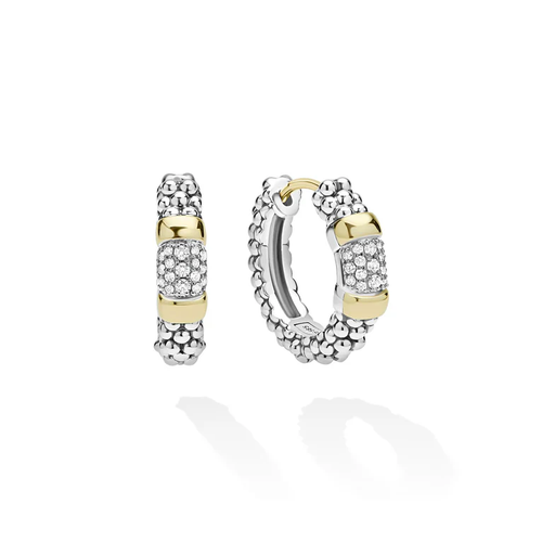 Signature Caviar Diamond Pave Huggie Earrings [JEHOP0970]