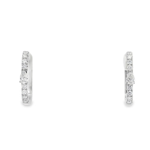 Rectangle Pear Diamond Hoop Earrings [JEHOP1056]