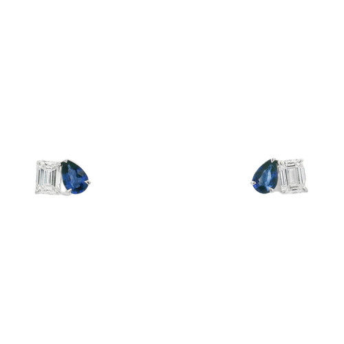 Sapphire and Diamond Stud Earrings [JESTD1067]