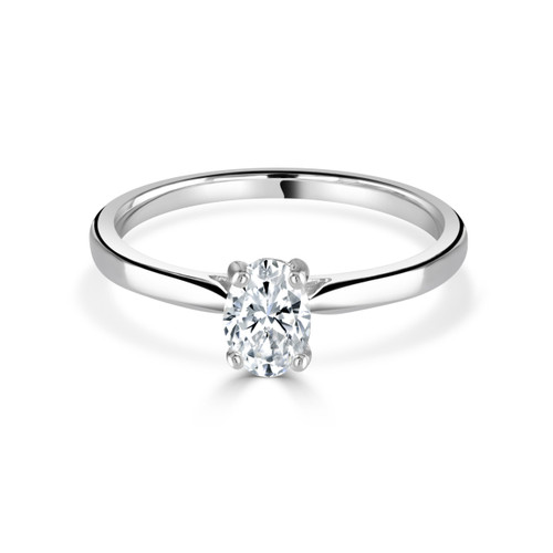 Oval Diamond Soltaire Ring, .80 [JRENG0644]