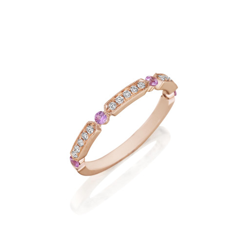 Pink Sapphire and Diamond Band [JRBND1427]