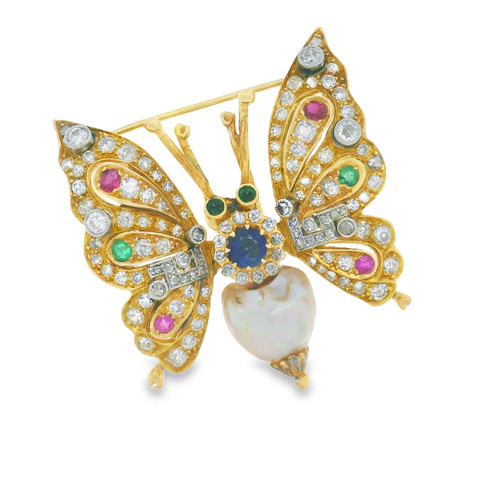 Estate Ornate Butterfly Brooch [JAPNB0260]