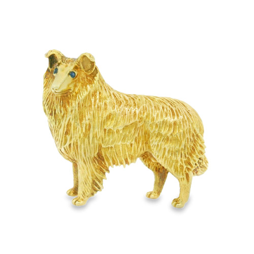 Estate Tiffany Collie Brooch  [JAPNB0258]