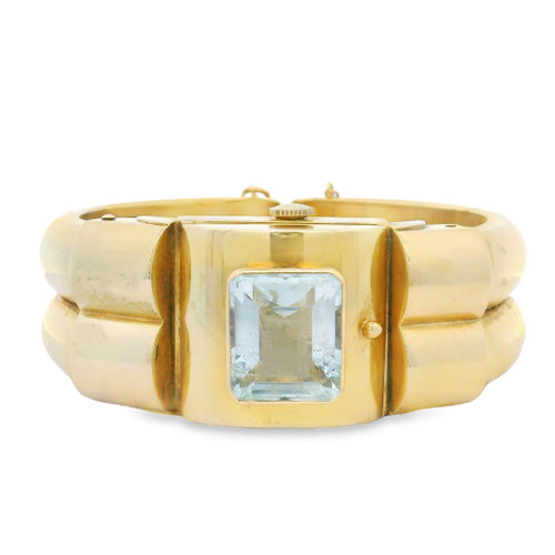 Estate Aquamarine Hidden Watch Cuff [JBOTH2466]