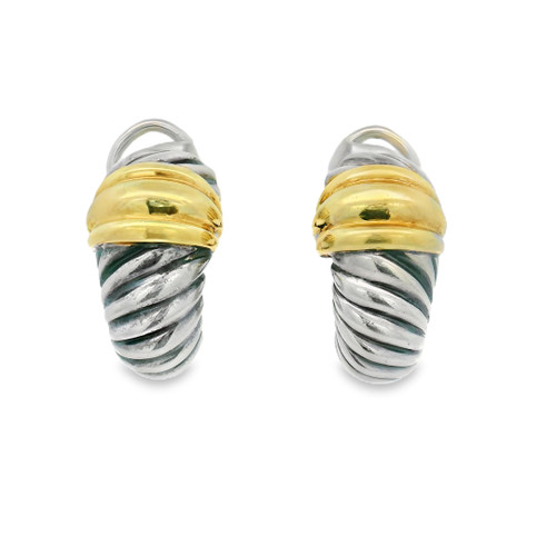 Estate David Yurman Shrimp Cable Huggie Hoops [JEHOP1084]