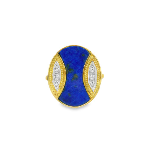 Estate Lapis Lazuli Diamond Ring [JROTH2904]