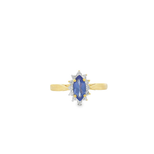 Estate Marquise Tanzanite Diamond Ring [JROTH2877]