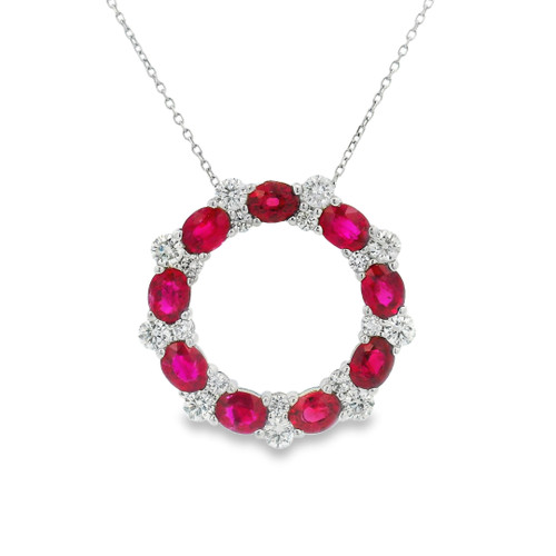 Ruby and Diamond Pendant Necklace [JNPEN2096]