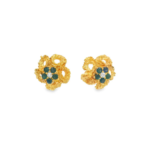 Estate Textured Floral Studs [JESTD1096]