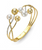 18k Yellow Gold White and Yellow Gold Bangle [2CPSB0047]