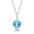 Blue Topaz and Diamond Drop Pendant Necklace [2YSGD0309]