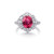 Orangey Red Spinel and Diamond Ring in 18k Wh [3LGDR1150]