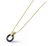 18K GOLD BLACK CERAMIC CIRCLE PENDANT NECKLACE [2DAGX0825]