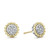 Two Tone Diamond Caviar Stud Earrings [2YSDE0263]