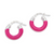 Hot Pink Enamel Hoop Earrings [JEHOP0097]