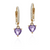 Amethyst and Diamond Huggie Hoop Earrings [2EAMY0524]