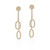 Gold Open Oval Drop Earrings [JEOTH0055]