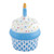 Blue Cupcake with Candle [GGFIG0072]