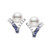 Ocean Akoya Pearl, Diamond and Sapphire Earrings [JESTD0214]