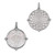 Dive Dolphin and Ocean Wave Coin Charm in White Gold [JCHRM0214]