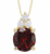 Garnet and Diamond Pendant Necklace [JNPEN0742]