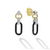 Signature Caviar Black Ceramic Diamond Link Drop Earrings [JEOTH1027]