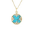 Venetian Princess Pirouette Turquoise Flower and Pave Diamond Pendant Necklace [JNPEN1325]