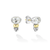 Signature Caviar Oval White Topaz Stud Earrings [JESTD0989]