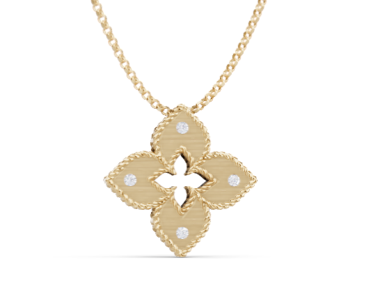 Venetian Princess Four Leaf Flower Pendant Necklace | Lux Bond & Green