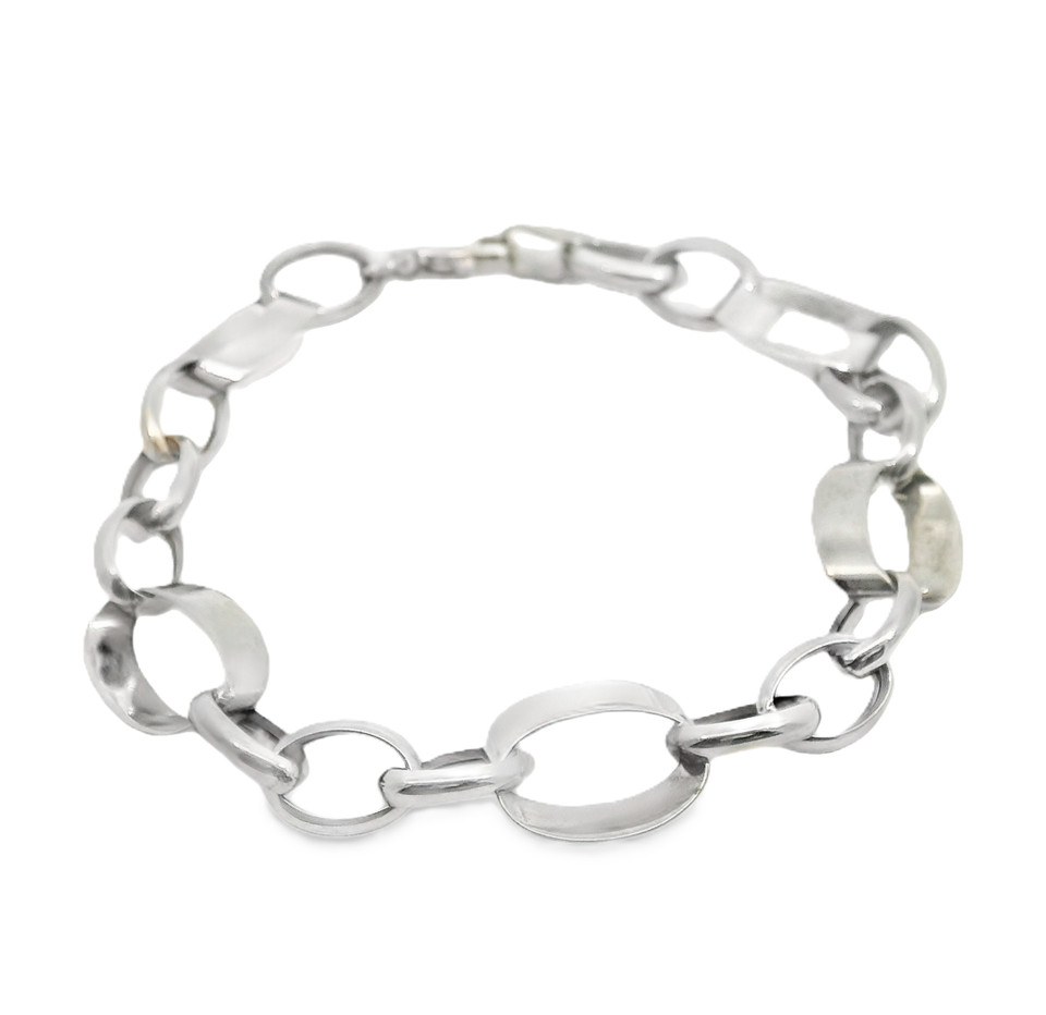 Sterling Silver Double Curb Link Bracelet | Lux Bond & Green