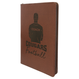 9 1/2" x 12" w/Zipper Laserable Leatherette Portfolio with Notepad