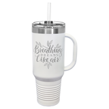 Polar Camel 40 oz. Travel Mug with Handle, Straw Included