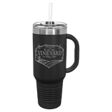Polar Camel 40 oz. Travel Mug with Handle, Straw Included