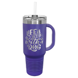 Polar Camel 40 oz. Travel Mug with Handle, Straw Included