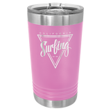 The Polar Camel 16 oz pint delivers classic pint styling with modern insulated performance. Featuring double-wall vacuum insulation, this 16 oz pint keeps drinks hot or cold two times longer than standard tumblers. Made from 18/8 gauge Type 304 food grade stainless steel, it offers durability, corrosion resistance, and clean taste. The included clear slider lid helps reduce spills while maintaining easy sipping. Laser engraving provides permanent customization that will not fade or peel, making this pint ideal for breweries, restaurants, corporate gifts, events, and promotional drinkware.