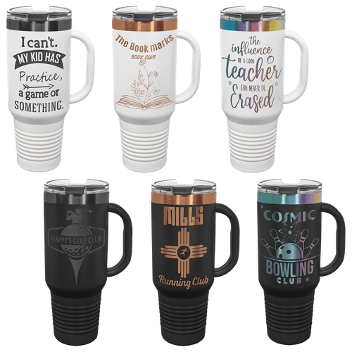 Ion Plated Polar Camel 40 oz. Travel Mug with Handle, Straw Included