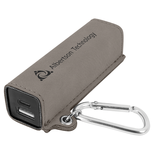 Leatherette Power Bank with USB-C Cord
